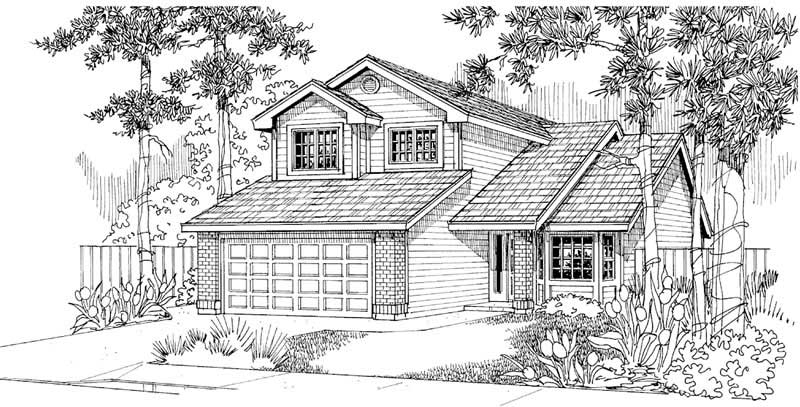 Front View of this 3-Bedroom, 1528 Sq Ft Plan - 108-1272
