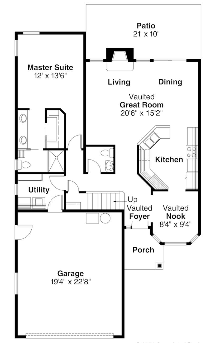 Floor Plan First Story of Small House Plans #108-1272