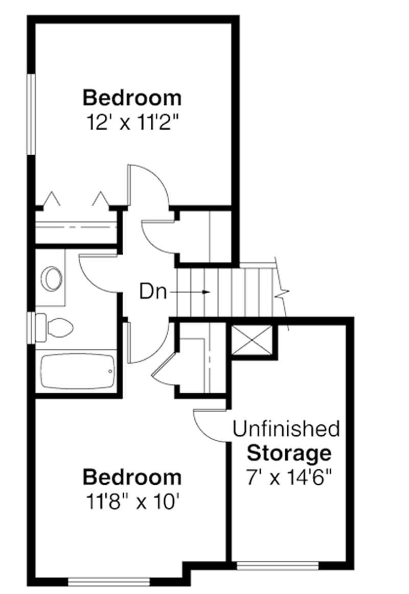 Floor Plan Second Story of Small House Plans #108-1272