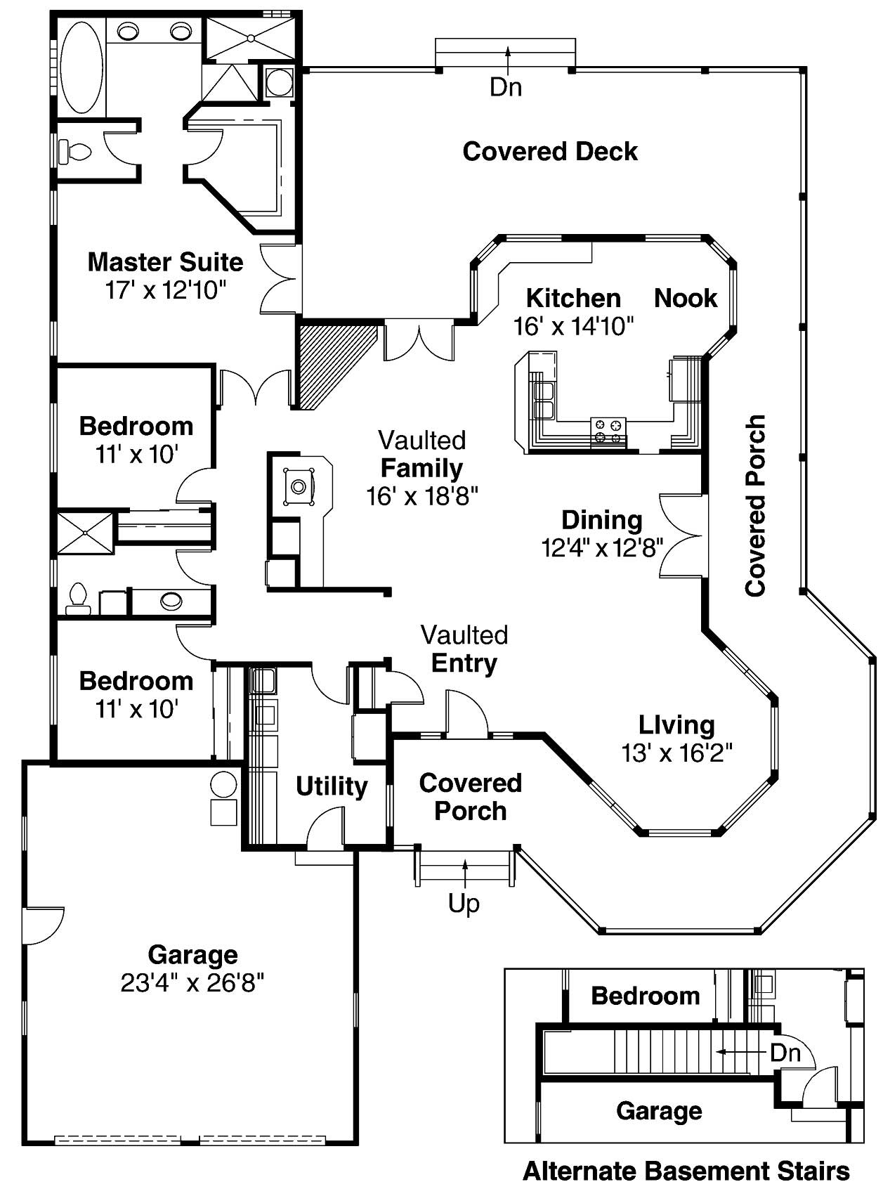 Floor Plan First Story of Country Plan #108-1274