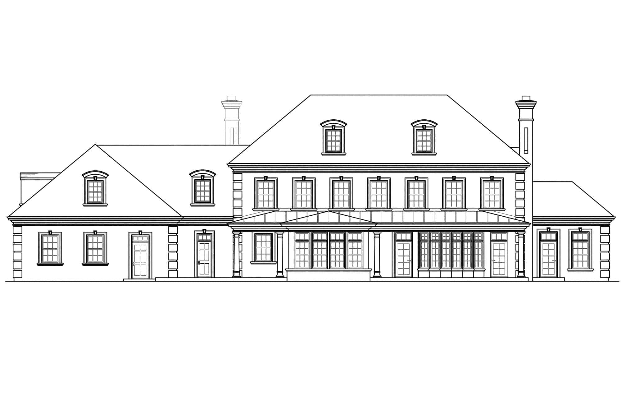 Home Plan Rear Elevation of this 6-Bedroom,5269 Sq Ft Plan -108-1277
