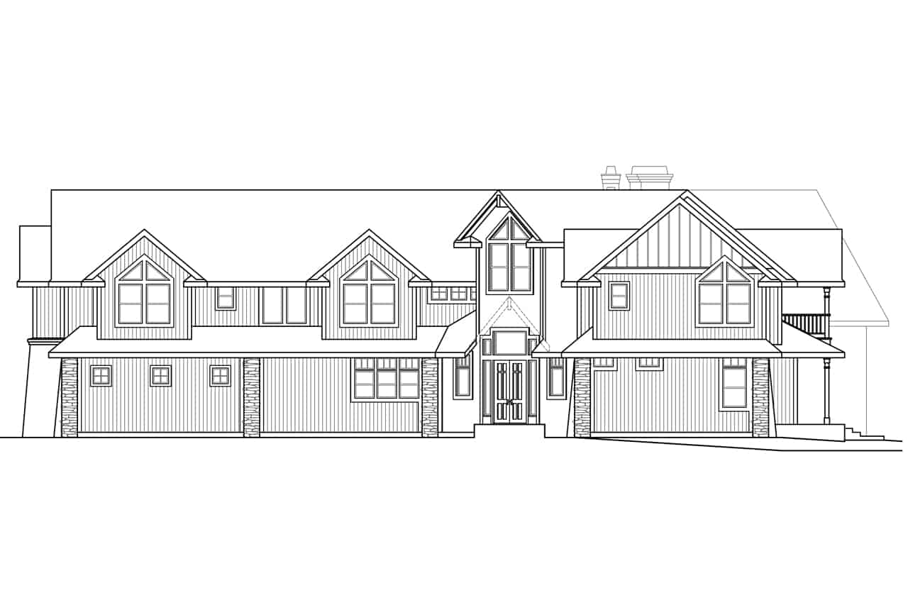 Home Plan Right Elevation of this 4-Bedroom,5651 Sq Ft Plan -108-1278
