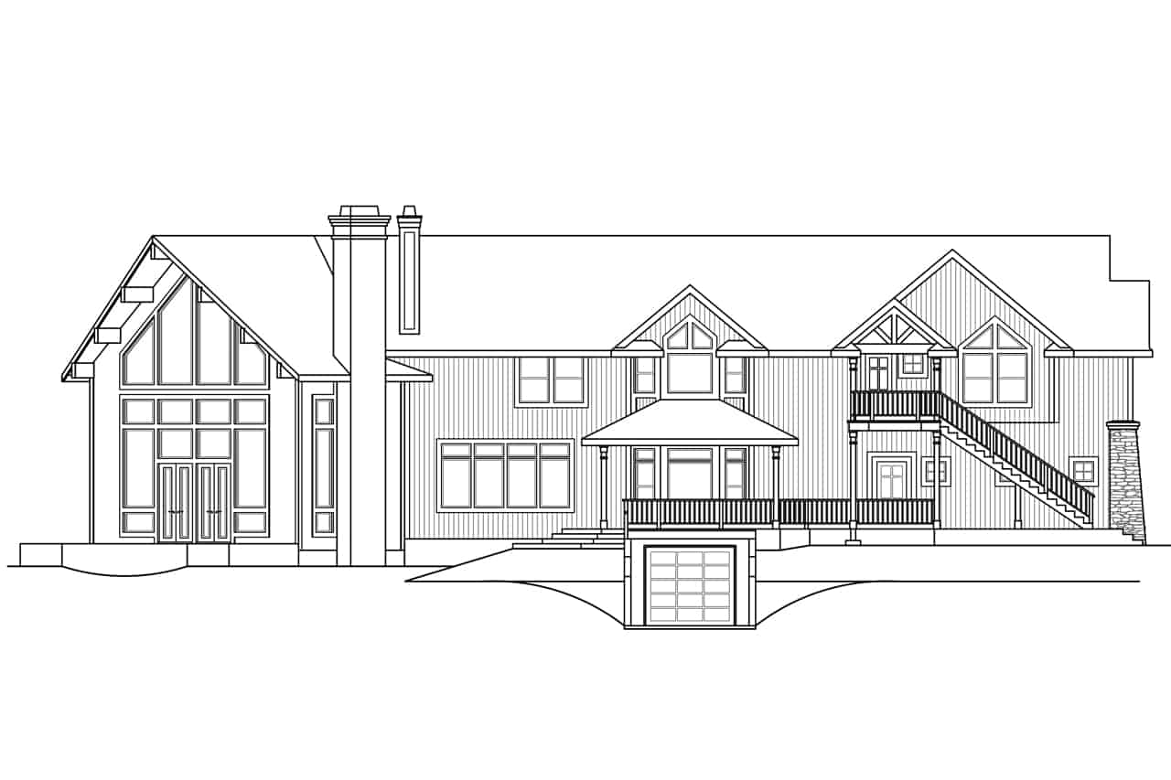 Home Plan Left Elevation of this 4-Bedroom,5651 Sq Ft Plan -108-1278