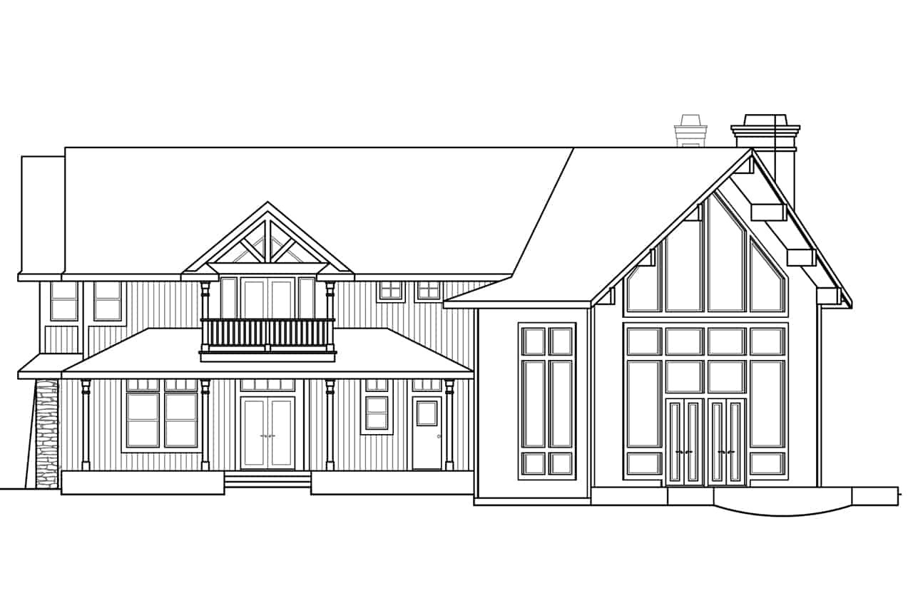 Home Plan Rear Elevation of this 4-Bedroom,5651 Sq Ft Plan -108-1278