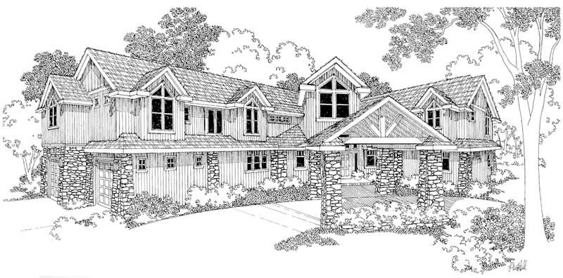 Front View of this 4-Bedroom, 5651 Sq Ft Plan - 108-1278