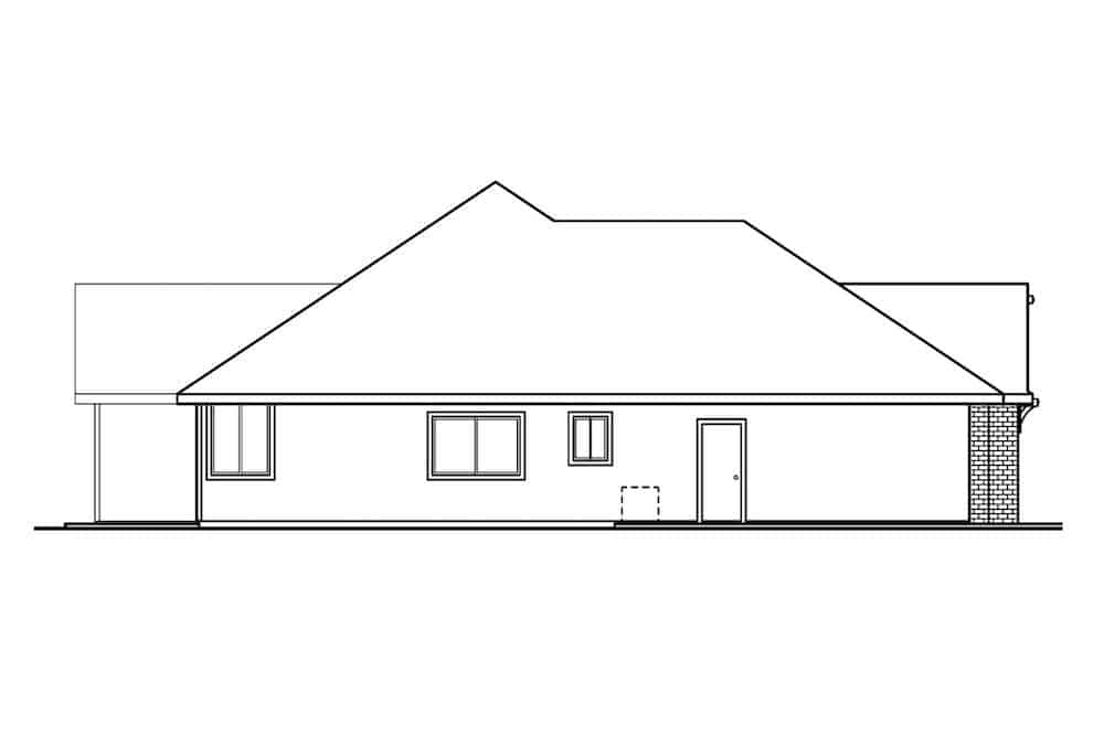 Home Plan Left Elevation of this 3-Bedroom,2561 Sq Ft Plan -108-1279