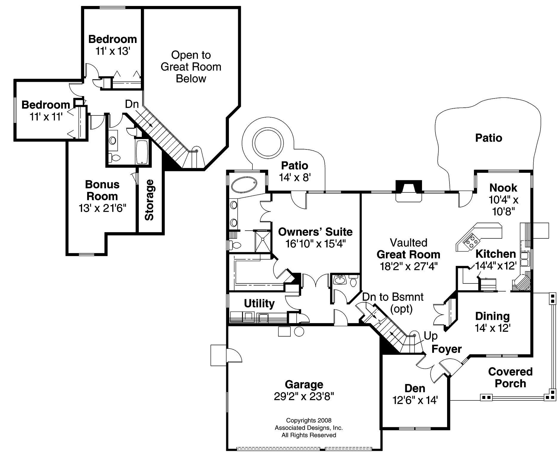 Floor Plan First Story of Contemporary Plan #108-1282