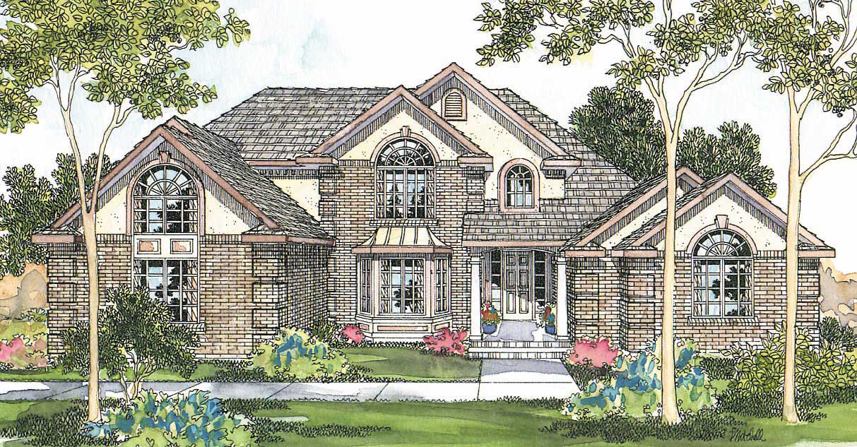 This image shows the Traditional Style for this set of house plans.