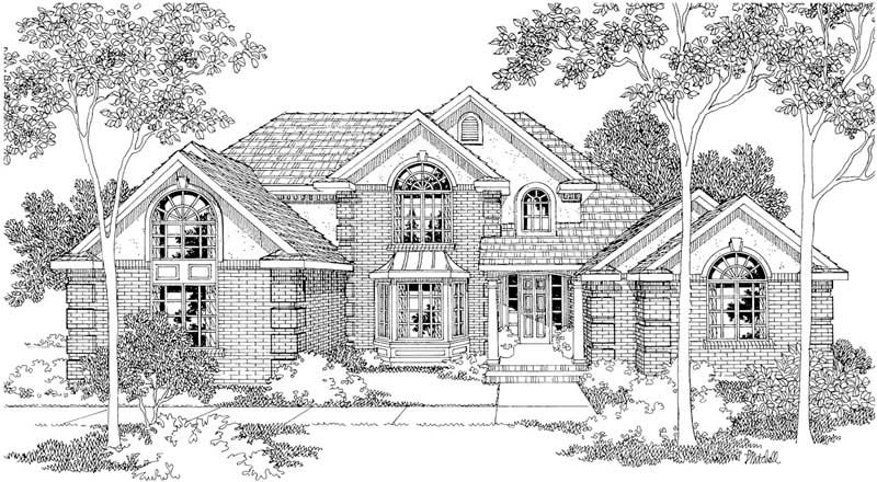 Front View of this 3-Bedroom, 3541 Sq Ft Plan - 108-1286