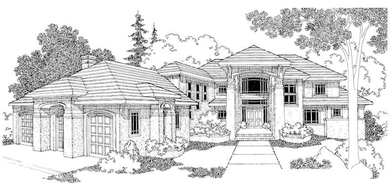 Front View of this 4-Bedroom, 4285 Sq Ft Plan - 108-1288