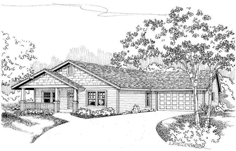 Front View of this 3-Bedroom, 1321 Sq Ft Plan - 108-1289