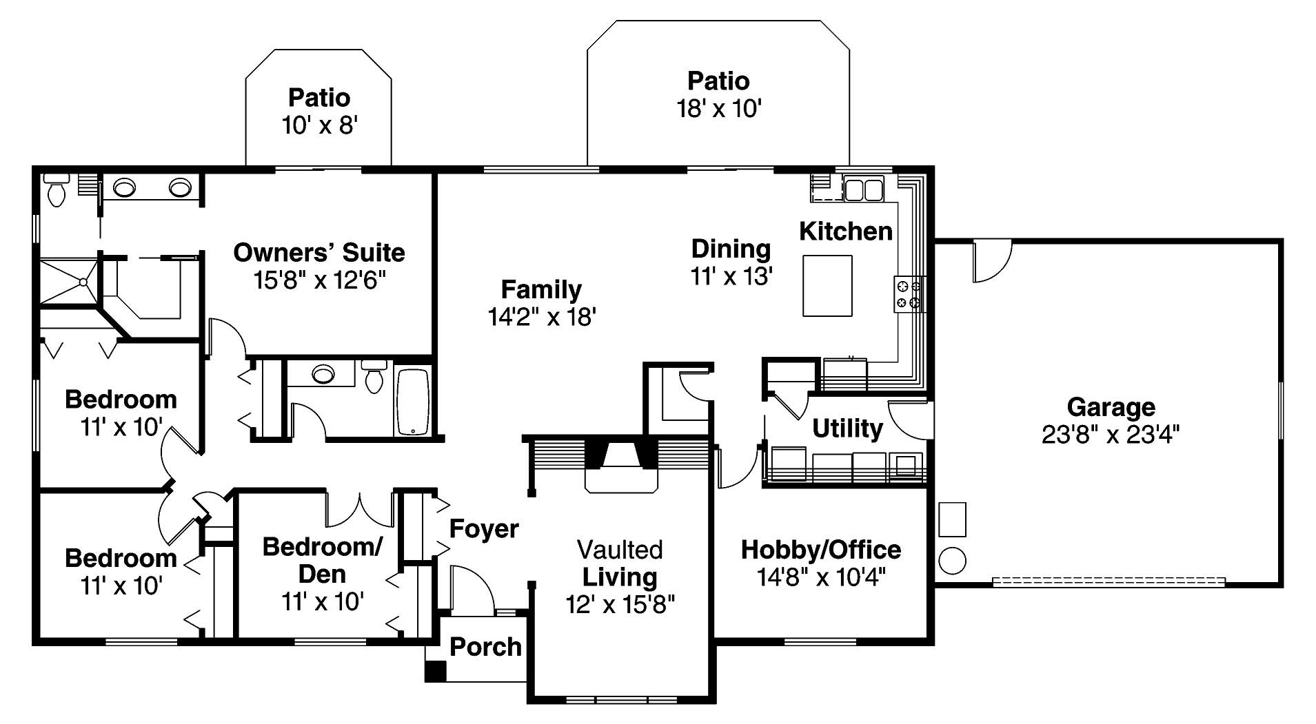 Floor Plan First Story of Plan #108-1290