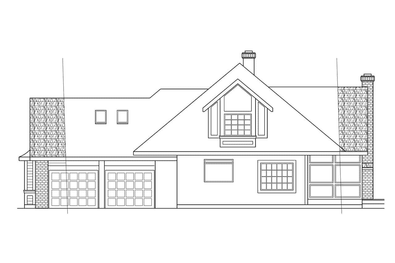 Home Plan Right Elevation of this 4-Bedroom,2708 Sq Ft Plan -108-1293