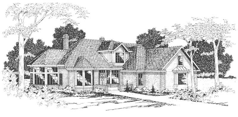 Front View of this 4-Bedroom, 2708 Sq Ft Plan - 108-1293