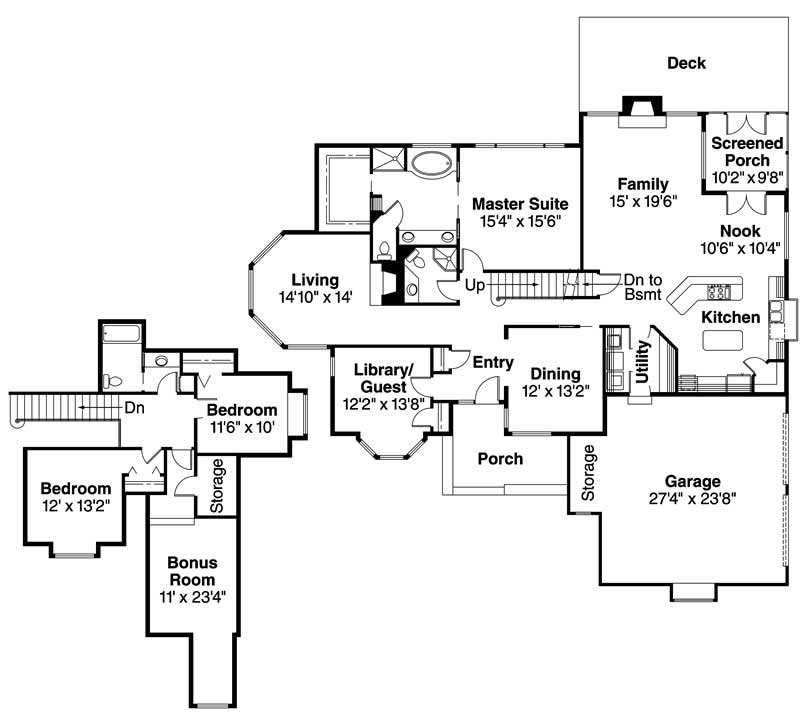 Floor Plan First Story of Contemporary Plan #108-1293