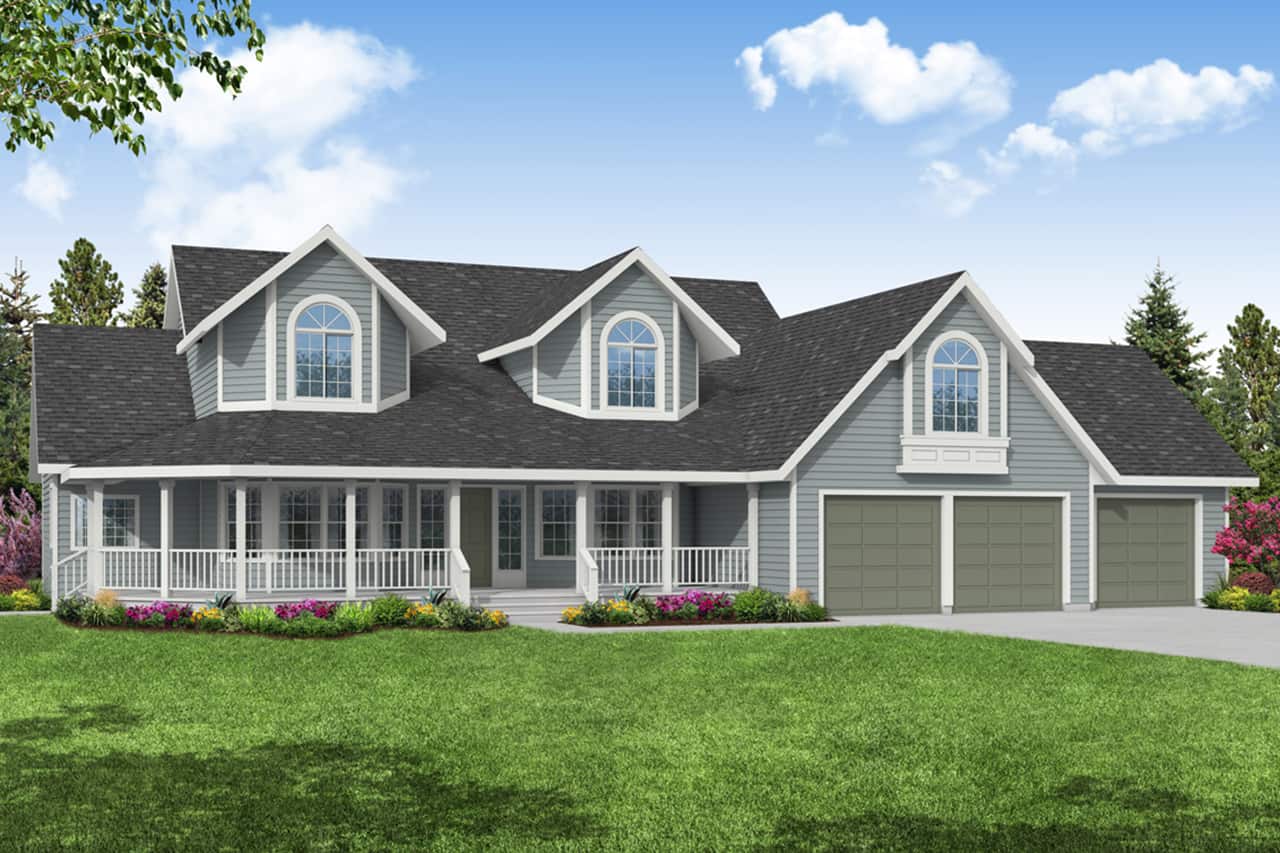 Front elevation of Country home (ThePlanCollection: House Plan #108-1295)