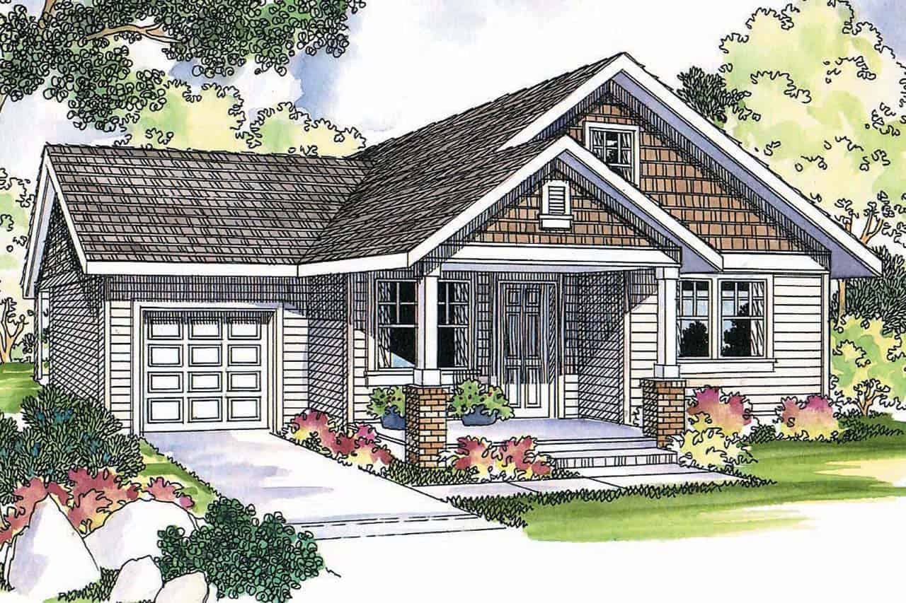 Cottage home (ThePlanCollection: Plan #108-1296)