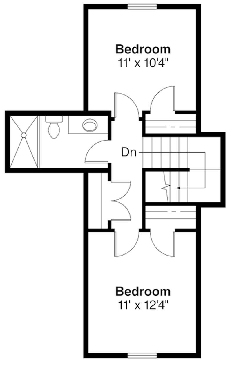 Floor Plan Second Story of Small House Plans #108-1296