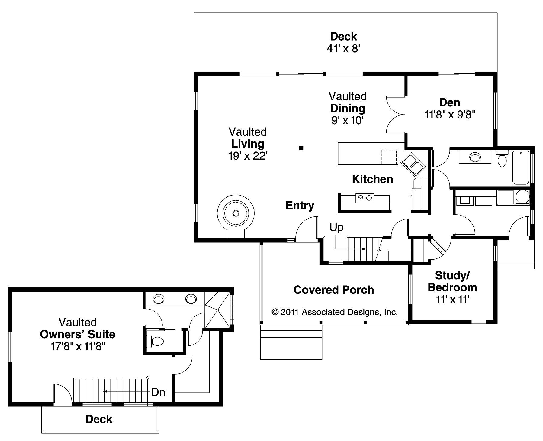 Floor Plan First Story of Vacation Homes Plan #108-1297