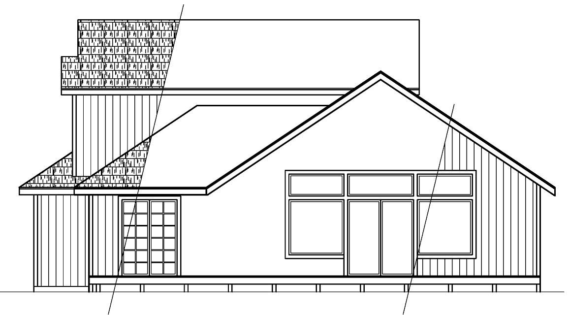 Home Plan Rear Elevation of this 2-Bedroom,1611 Sq Ft Plan -108-1297