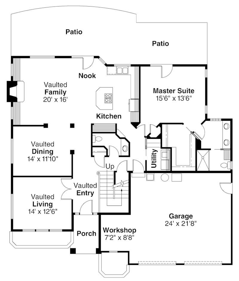 Floor Plan First Story of Plan #108-1298