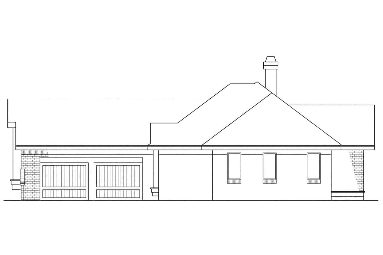 Home Plan Right Elevation of this 3-Bedroom,1729 Sq Ft Plan -108-1300