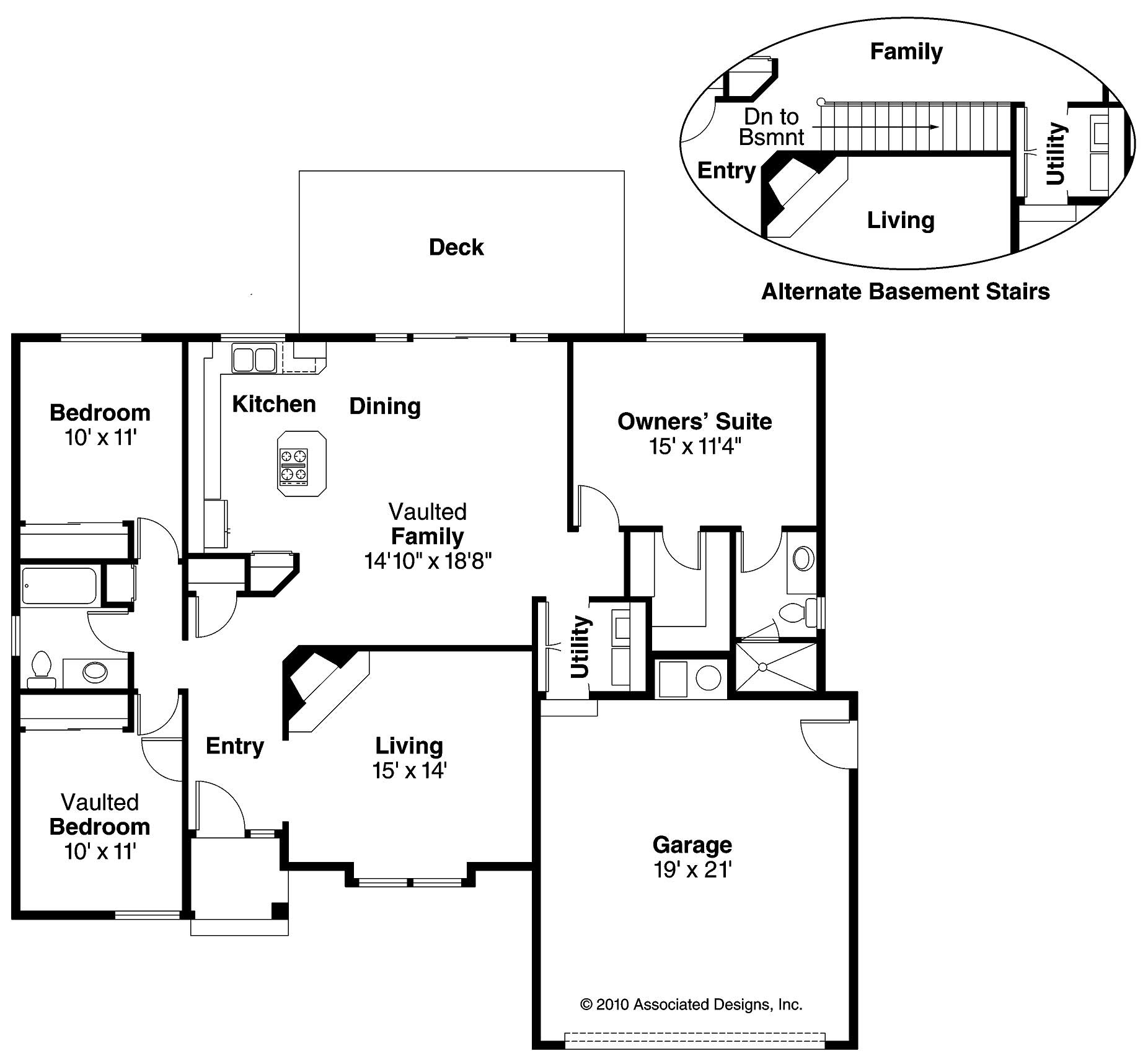 Floor Plan First Story of Small House Plans #108-1310