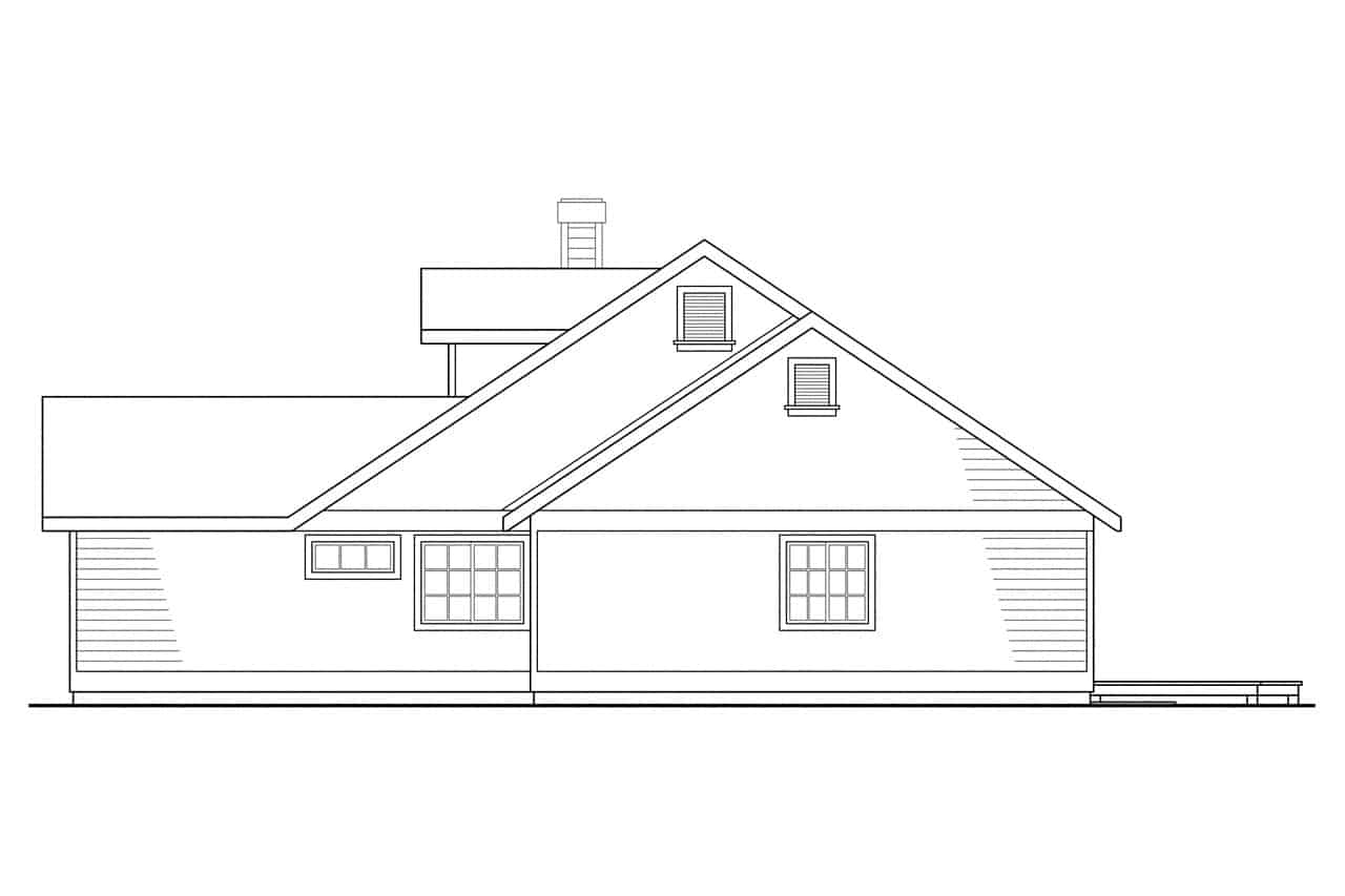 Home Plan Right Elevation of this 3-Bedroom,1794 Sq Ft Plan -108-1315