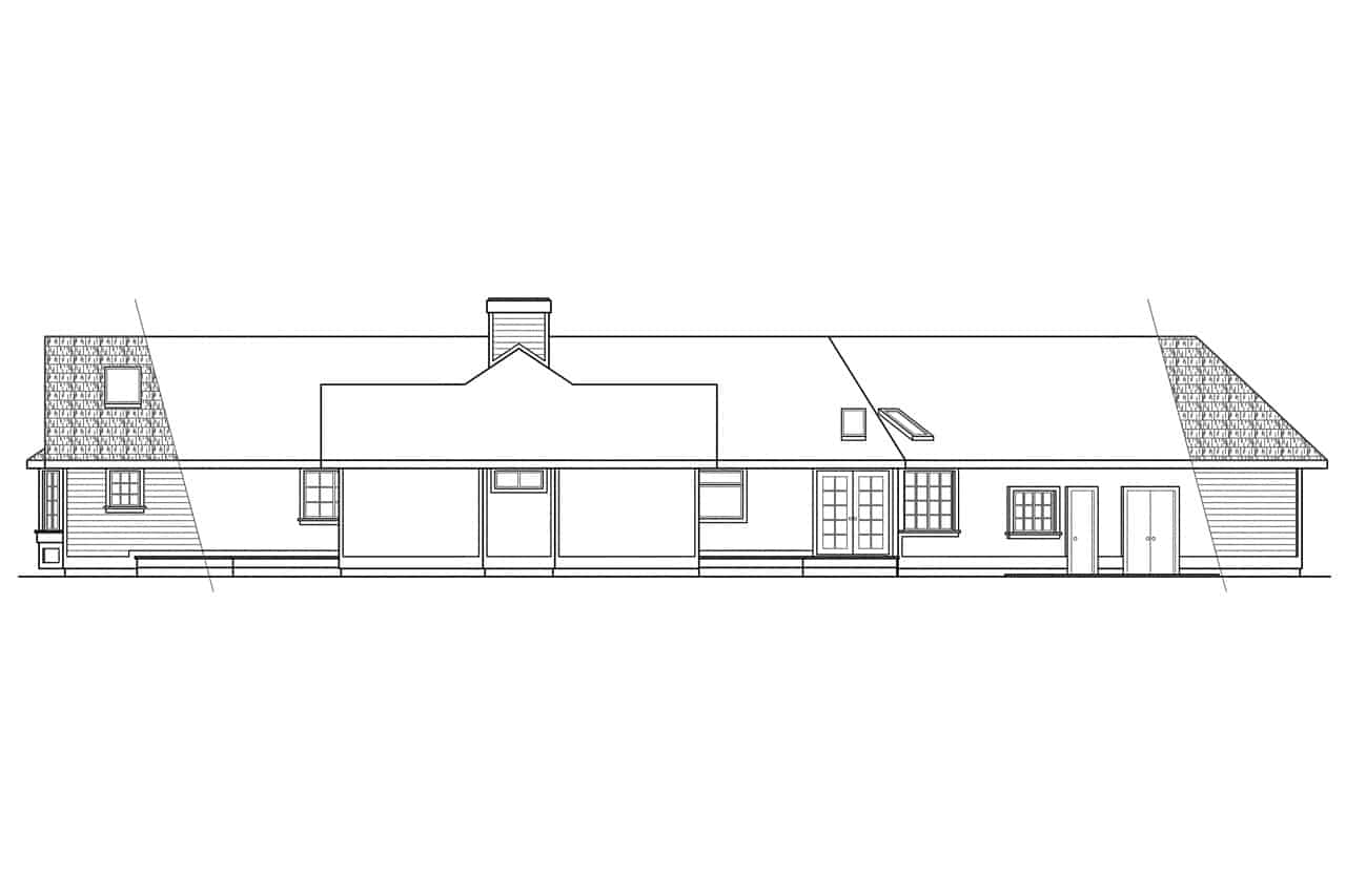 Home Plan Rear Elevation of this 4-Bedroom,2648 Sq Ft Plan -108-1317