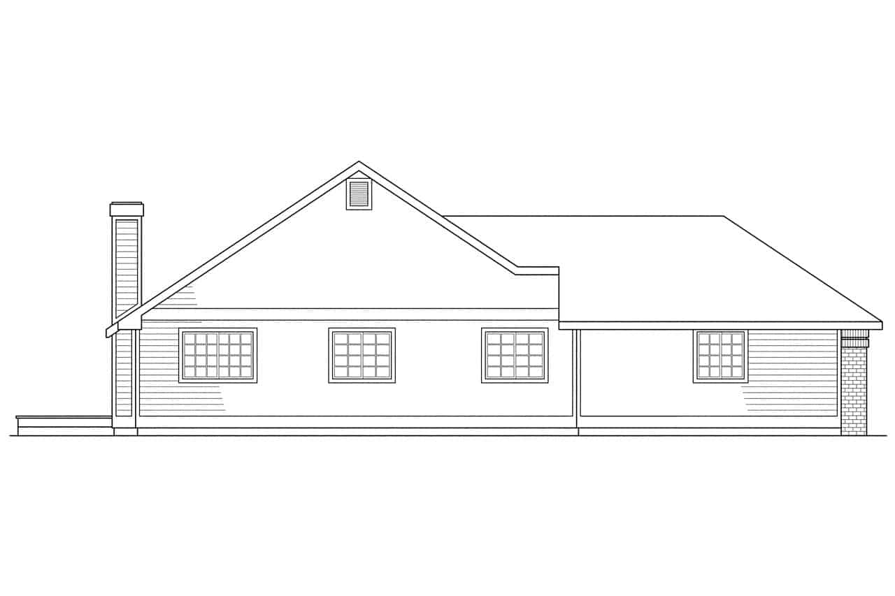 Home Plan Left Elevation of this 3-Bedroom,1790 Sq Ft Plan -108-1321