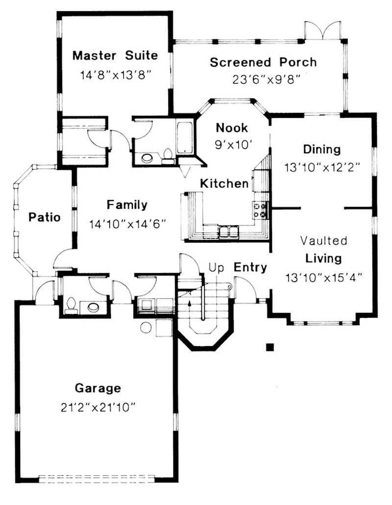 Floor Plan First Story of Mediterranean Plan #108-1322