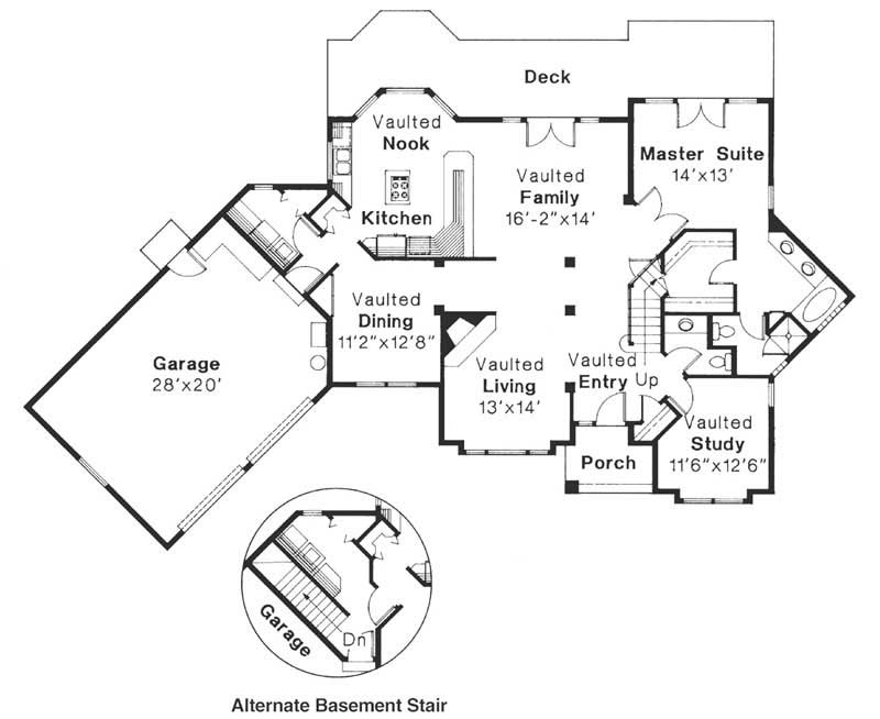 Floor Plan First Story of Contemporary Plan #108-1323