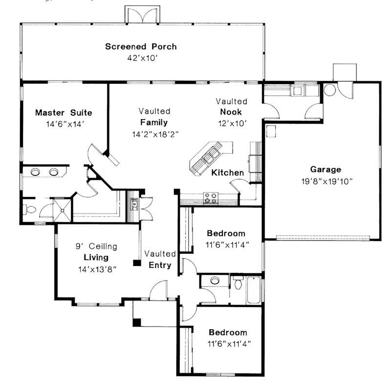 Floor Plan First Story of Mediterranean Plan #108-1326