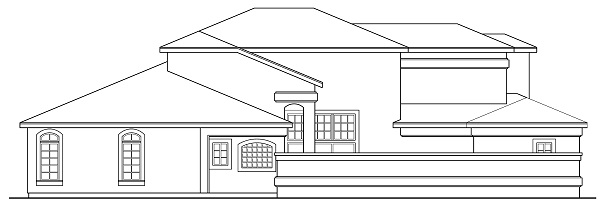 Home Plan Left Elevation of this 4-Bedroom,2567 Sq Ft Plan -108-1328