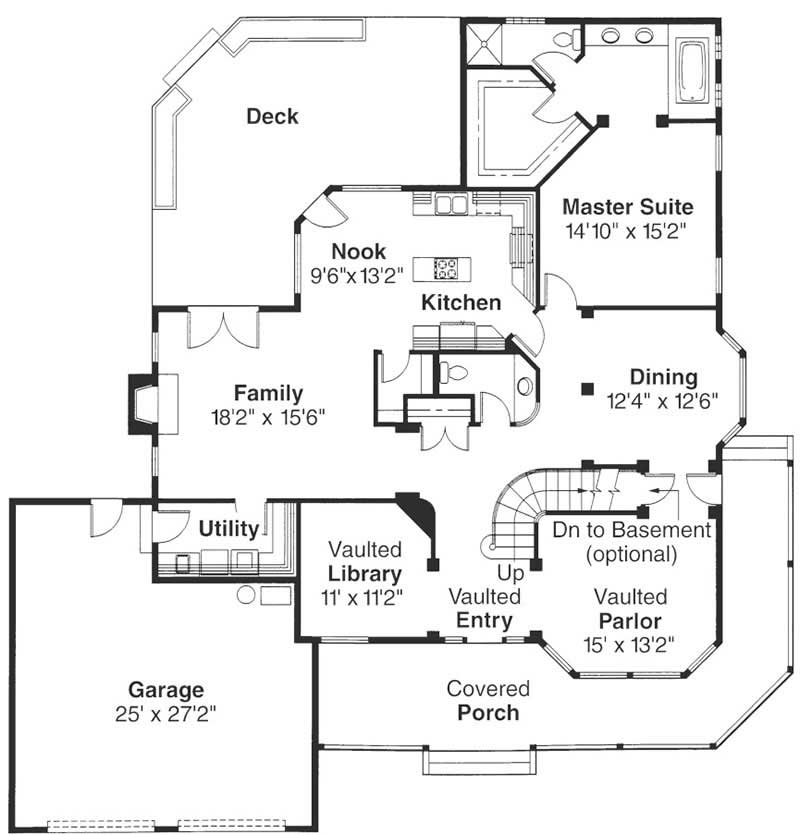 Floor Plan First Story of Country Plan #108-1335