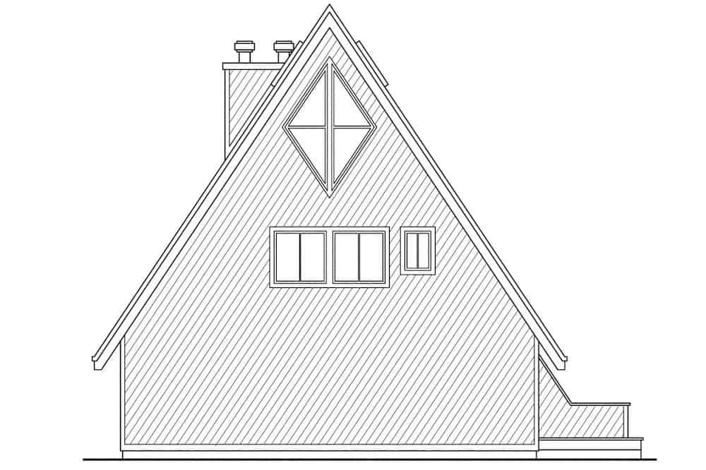 Home Plan Left Elevation of this 3-Bedroom,1850 Sq Ft Plan -108-1337