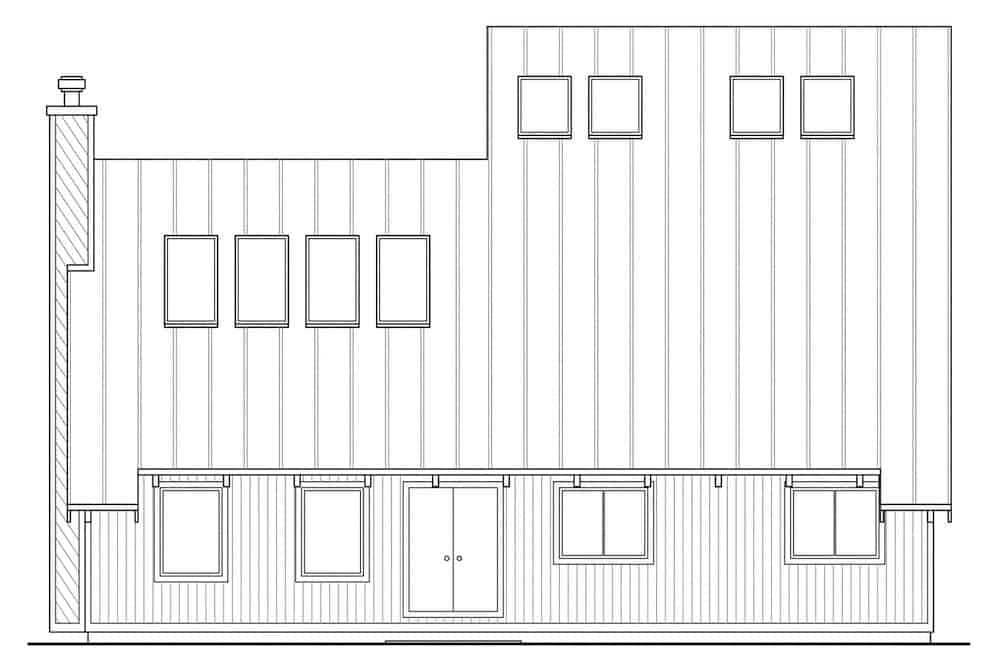Home Plan Rear Elevation of this 3-Bedroom,1850 Sq Ft Plan -108-1337
