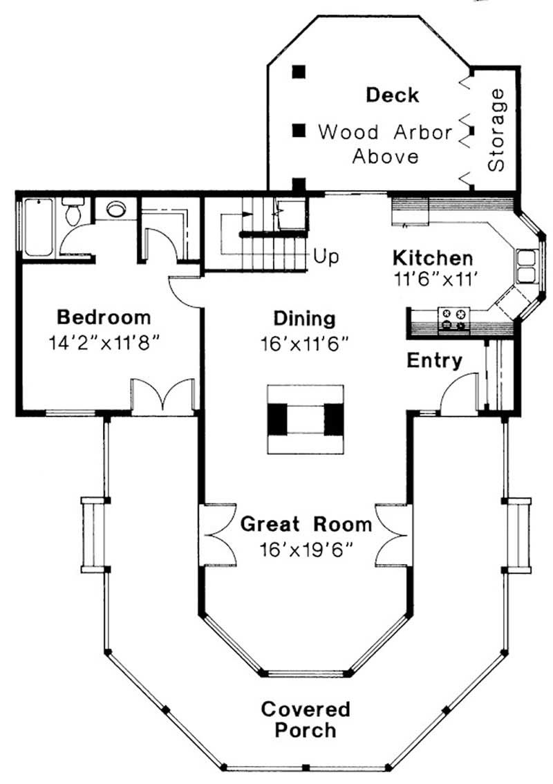 Floor Plan First Story of Contemporary Plan #108-1340