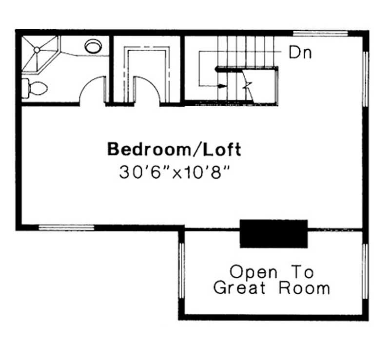 Floor Plan Second Story of Contemporary Plan #108-1340
