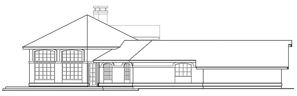 Home Plan Left Elevation of this 3-Bedroom,2603 Sq Ft Plan -108-1350