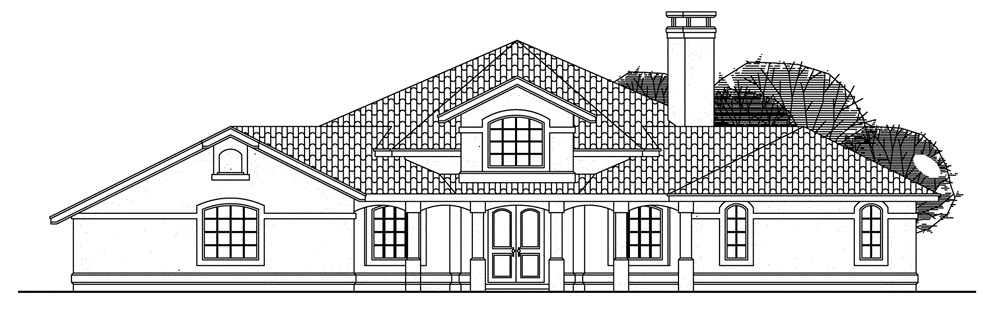 Home Plan Front Elevation of this 3-Bedroom,2603 Sq Ft Plan -108-1350