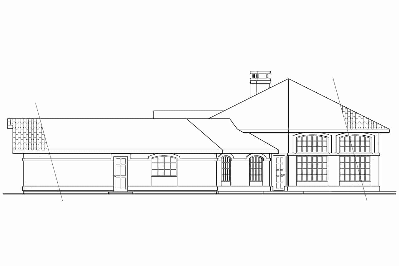 Home Plan Right Elevation of this 3-Bedroom,1965 Sq Ft Plan -108-1354