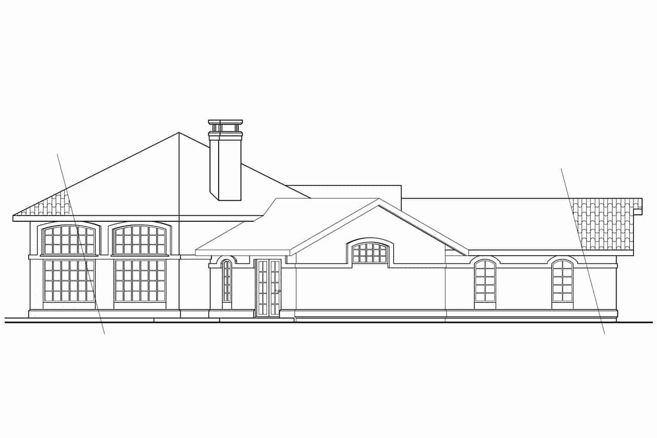 Home Plan Left Elevation of this 3-Bedroom,1965 Sq Ft Plan -108-1354