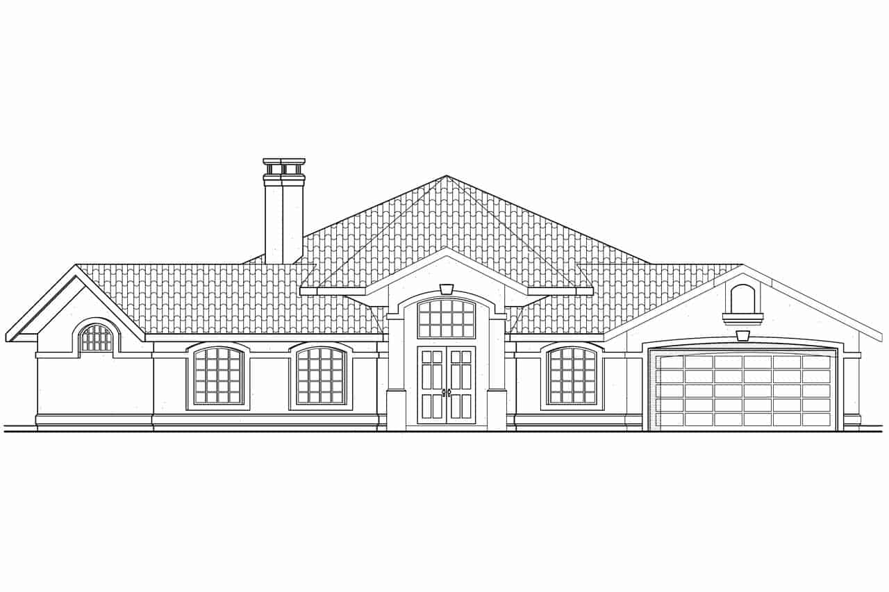 Home Plan Front Elevation of this 3-Bedroom,1965 Sq Ft Plan -108-1354