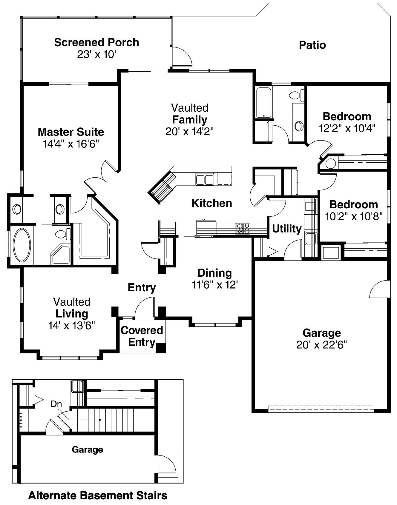 Floor Plan First Story of Mediterranean Plan #108-1355