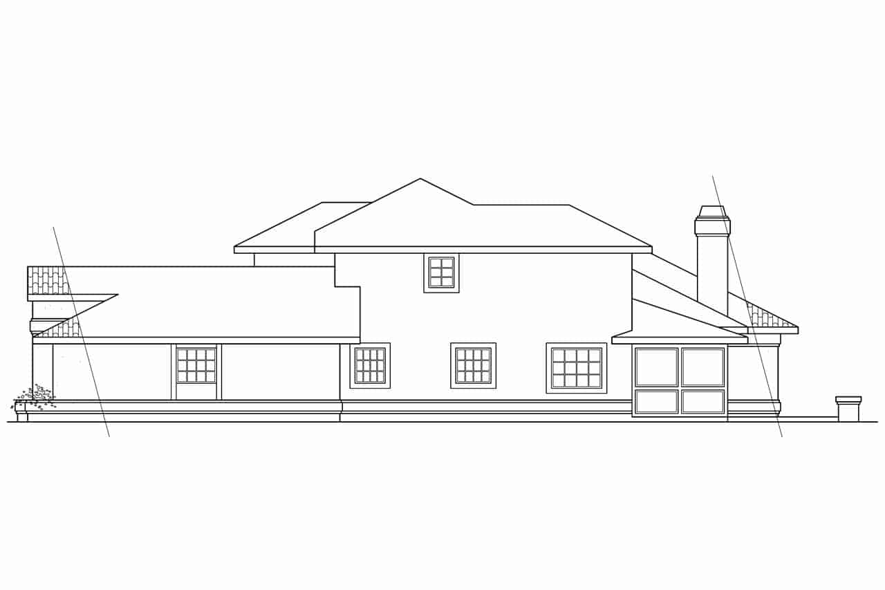Home Plan Right Elevation of this 3-Bedroom,2994 Sq Ft Plan -108-1358