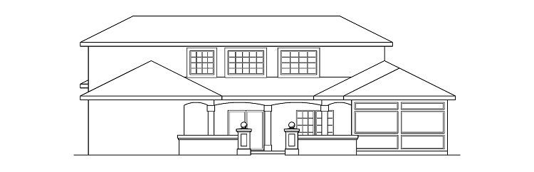 Home Plan Left Elevation of this 3-Bedroom,2607 Sq Ft Plan -108-1360