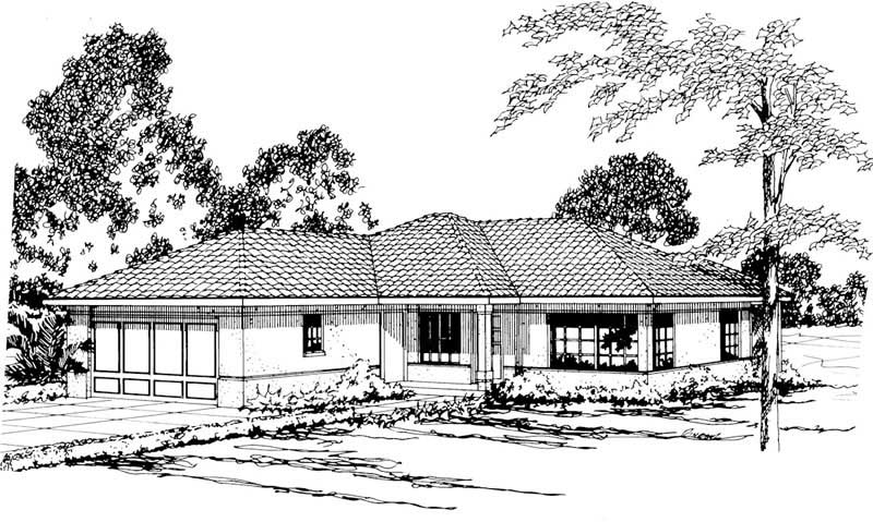Front View of this 3-Bedroom, 1089 Sq Ft Plan - 108-1362