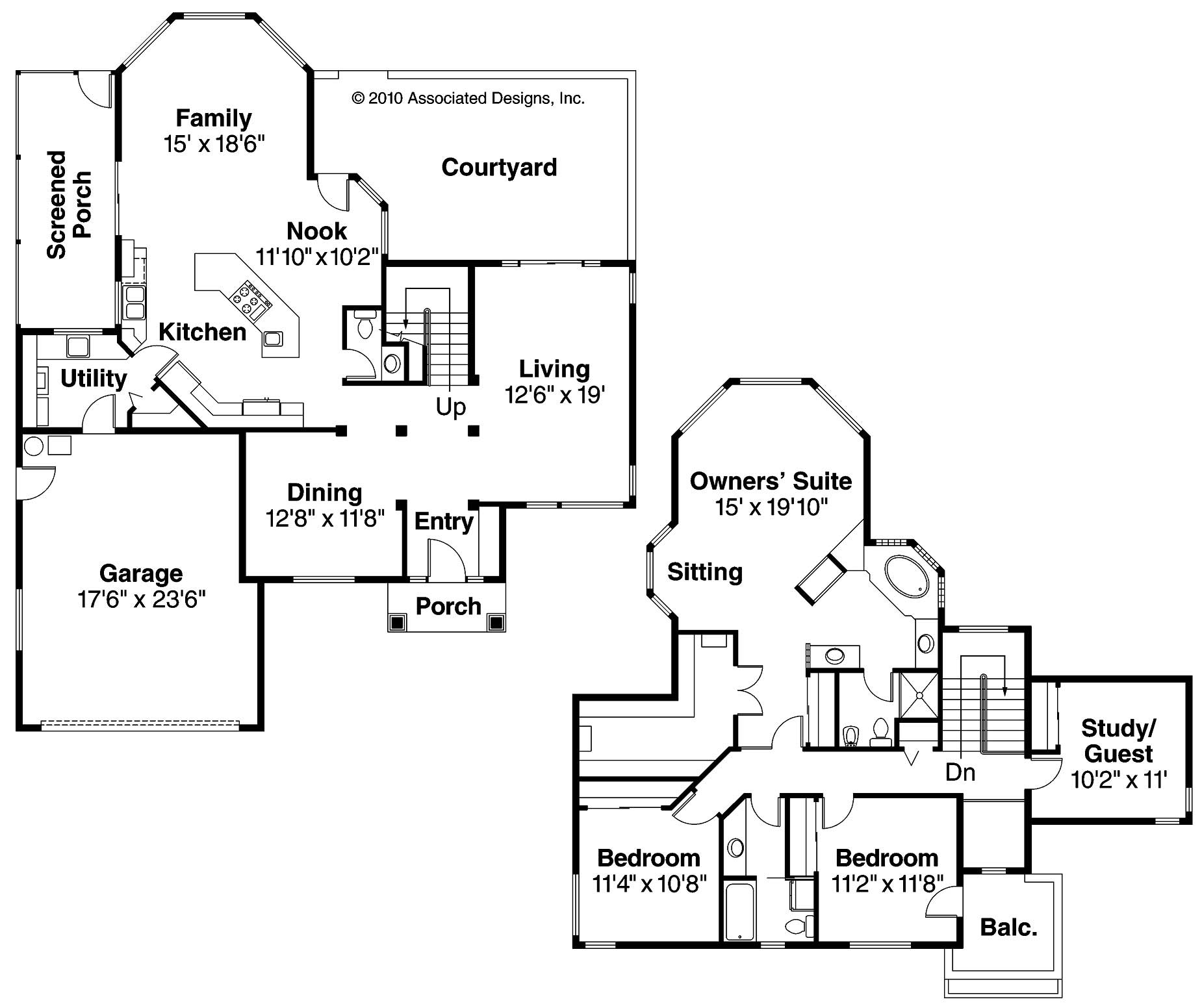 Floor Plan First Story of Mediterranean Plan #108-1363