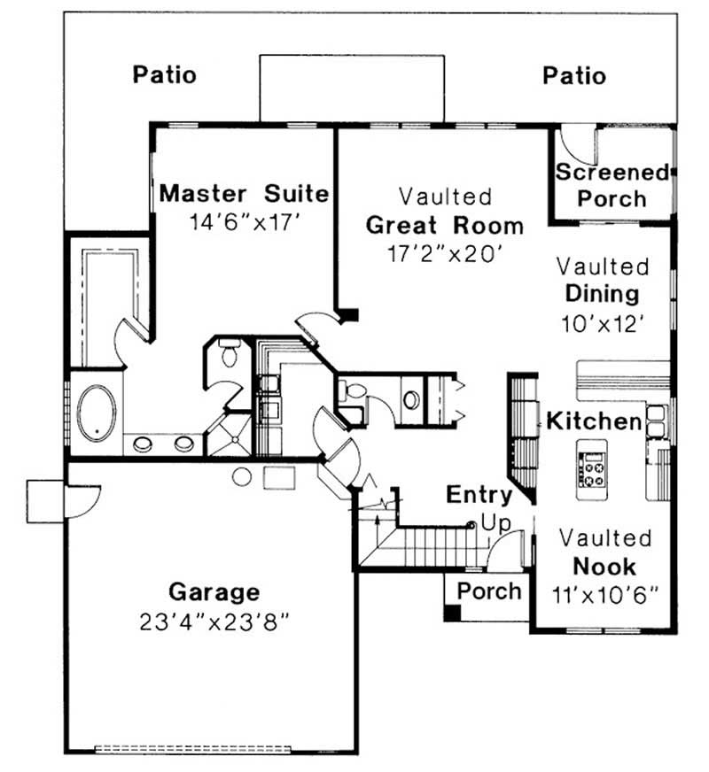 Floor Plan First Story of Mediterranean Plan #108-1365